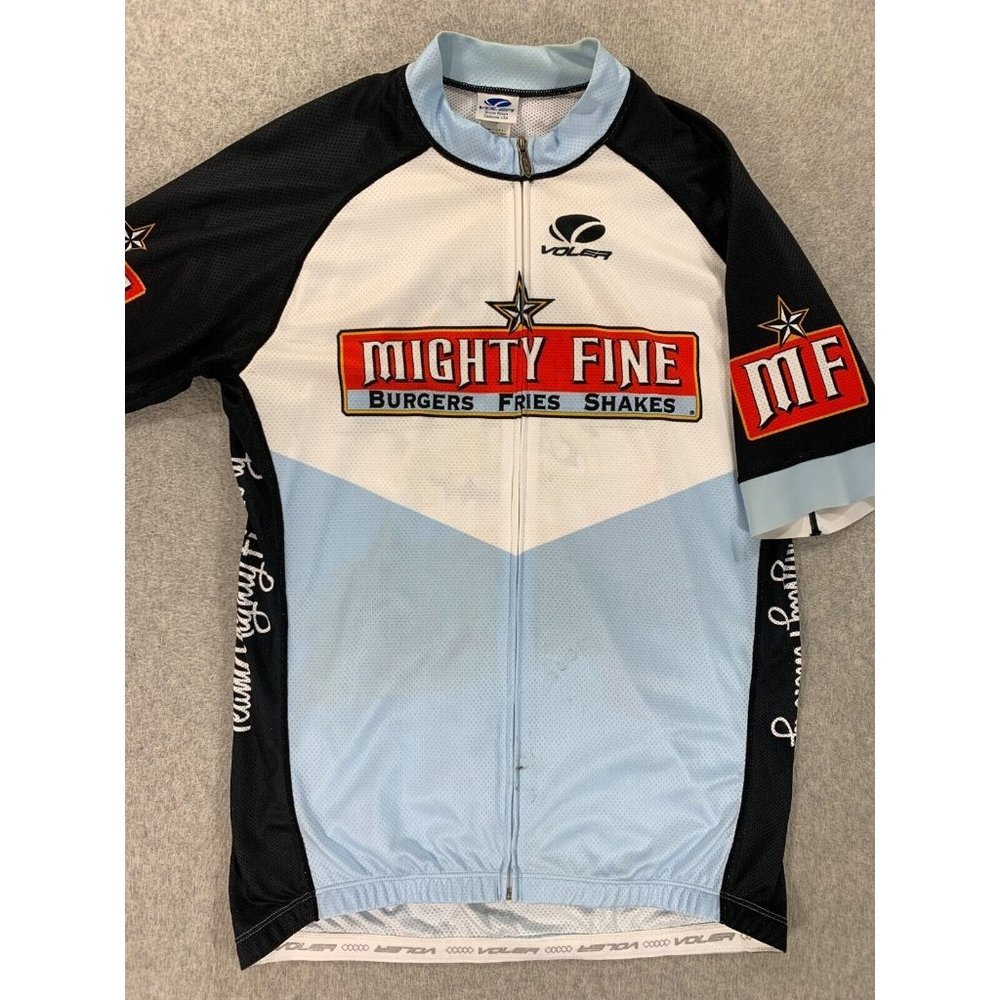 Voler Cycling Jersey Team Mighty Fine Short Sleeve Full Zip (Men's‎ XL) White